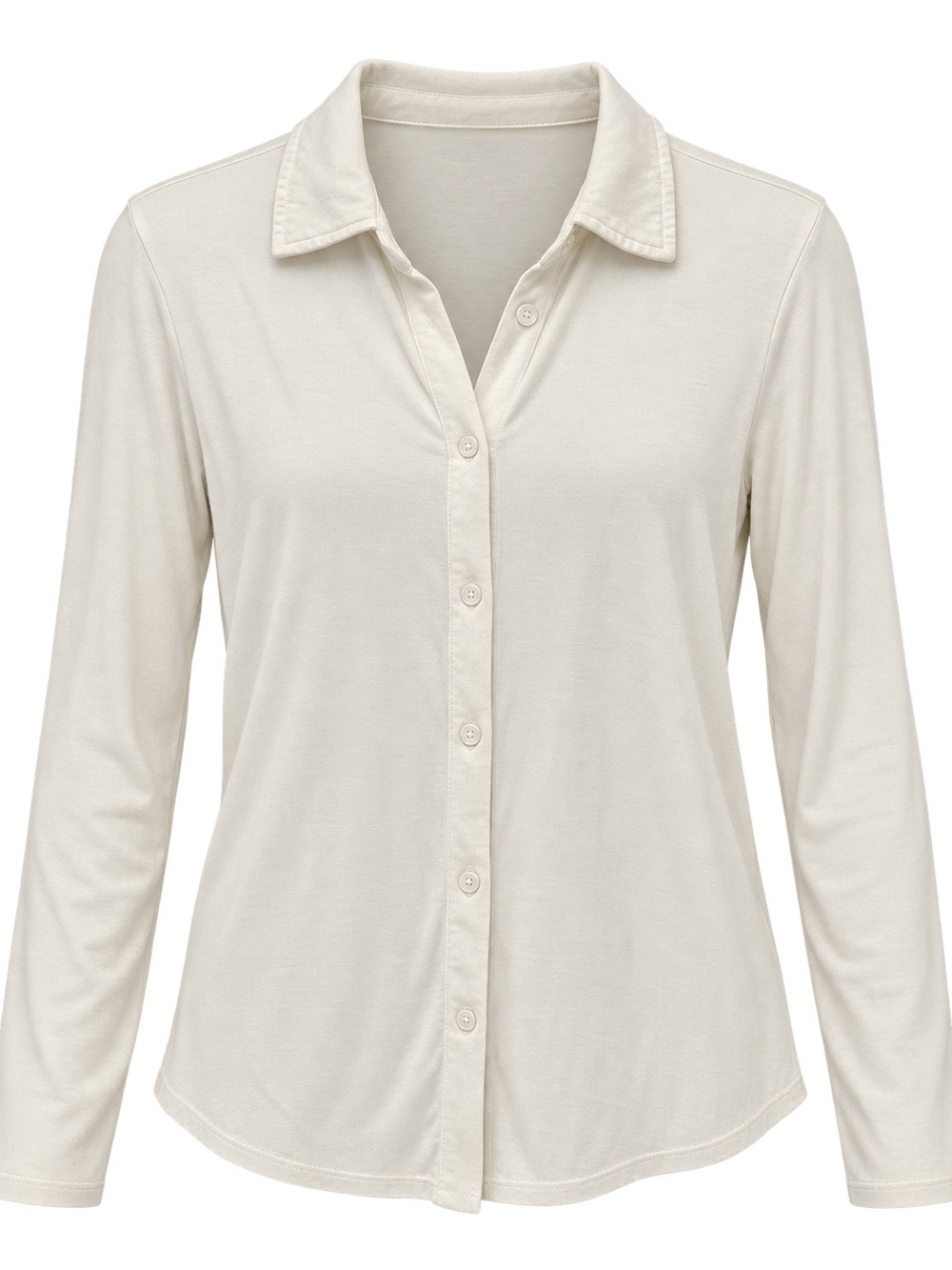 Reitmans Long Sleeve Button-Down Blouse - Cream